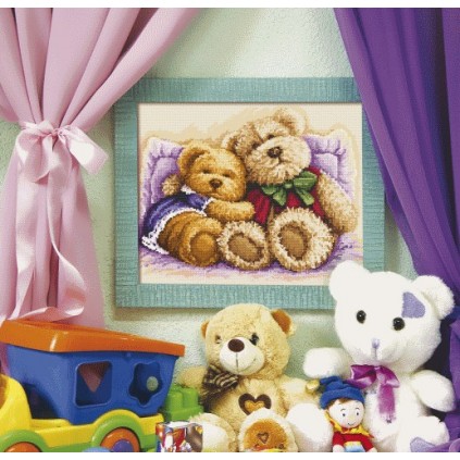 GC 8237 Cross Stitch Pattern - Teddies adoráveis