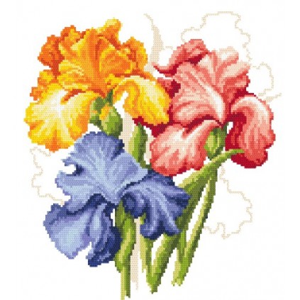 GC 8281 Kreuzstichmuster - malerische Iris
