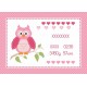 GC 8634-01 Cross stitch pattern - Birth certificate with owl