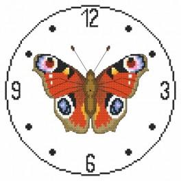 GC 8858 Cross stitch pattern - Clock with butterfly