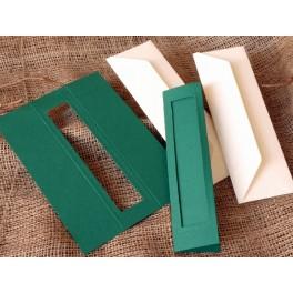 949-18 Bookmarks with a rectangular passe-partout dk green