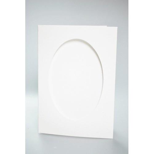 Big card with an oval passe-partout white Big card with an oval passe-partout white