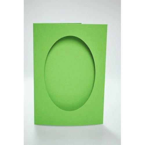 Big card with an oval passe-partout lt green Big card with an oval passe-partout lt green