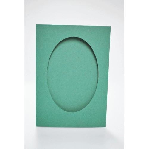 Big card with an oval passe-partout dk green Big card with an oval passe-partout dk green