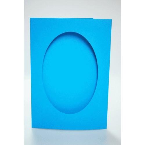 Big card with an oval passe-partout blue Big card with an oval passe-partout blue