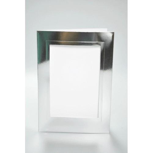 940-01 Big card with a rectangular passe-partout silver 940-01 Big card with a rectangular passe-partout silver