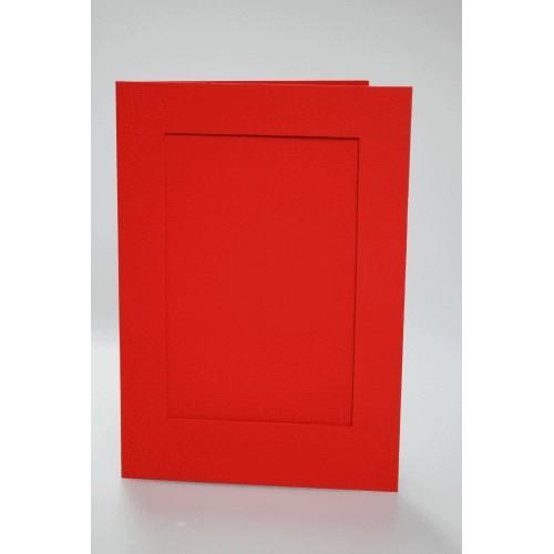 Big card with a rectangular passe-partout red Big card with a rectangular passe-partout red