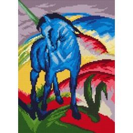 AN 33022 Tapestry Aida - Blue horse - F. Marc