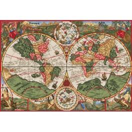 AN 33047 Tapestry Aida - Ancient world map