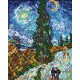 AN 4306 Tapestry Aida - Road with cypress and star - V. van Gogh
