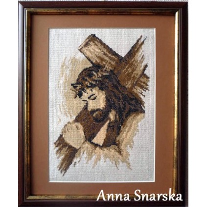 Ein 4696 Tapissery Aida - Jesus mit dem Kreuz