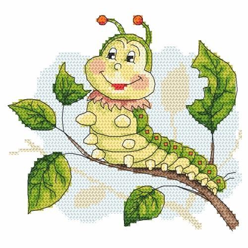 Cheerful caterpillar - Tapestry aida Cheerful caterpillar - Tapestry aida