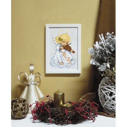 En 8301 Tapestry Aida - Angel med fiolin