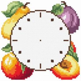 AN 8661-01 Tapestry aida - Clock with fruits