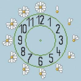 AN 8831 Tapestry aida - Clock with dasies