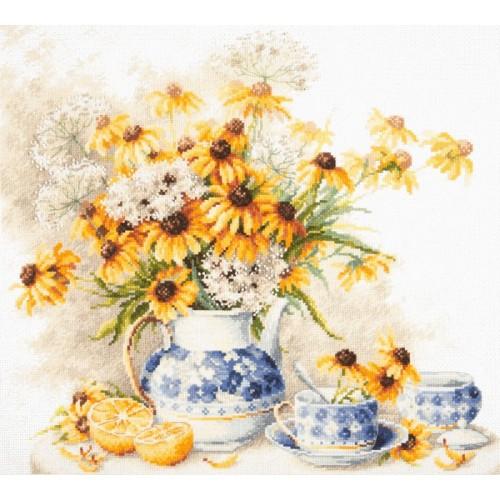Cross stitch kit - Floral tea Cross stitch kit - Floral tea