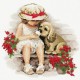 Rio 1333 Cross Stitch Kit Mouline - tyttö koiran kanssa
