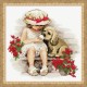 Rio 1333 Cross Stitch Kit Mouline - tyttö koiran kanssa