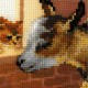 Rio 0053 PT Cross Stitch Kit med garn og trykt bakgrunn - munter gård
