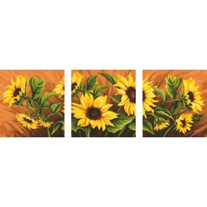 Z 10002 Cross stitch kit - Triptych with sunflowers