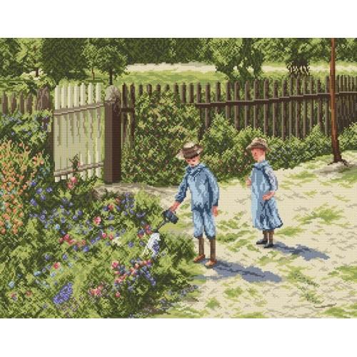 Zestaw z muliną - Dzieci w ogrodzie - W. Podkowiński Zestaw z muliną - Dzieci w ogrodzie - W. Podkowiński