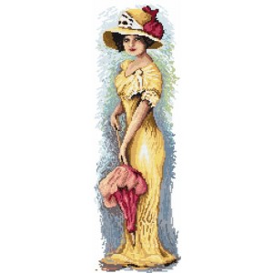Z 4543 Cross Stitch Kit - Kvinna med ett paraply