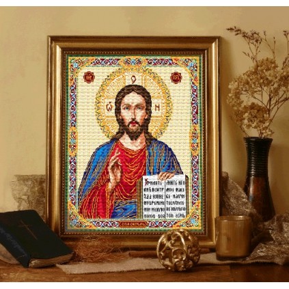 Z 8009 Cross Stitch Kit - Icon - Christus Allmächtig