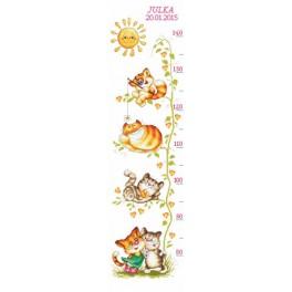 Z 8356 Cross stitch kit - Wall meter with kittens