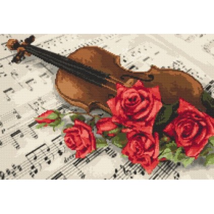 Z 8399 Cross Stitch Kit - Viulu ja ruusut