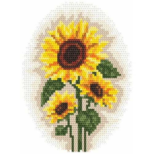 Sunflower Counted Cross Stitch Kit-4X4 14 Count 