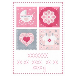 Z 8677-01 Cross stitch kit - Birth certificate for girl