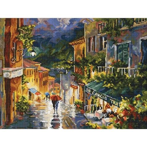 Cross stitch kit - Rainy street Cross stitch kit - Rainy street