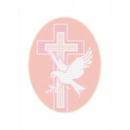 ZU 8630-01 Cross stitch kit - Card - First Holy Communion - Dove