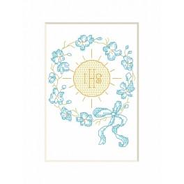 ZU 8685-02 Cross stitch kit - Holy communion card - Hostia