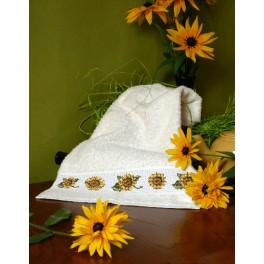 ZU 4860 Cross stitch kit - Towel with sunflowers