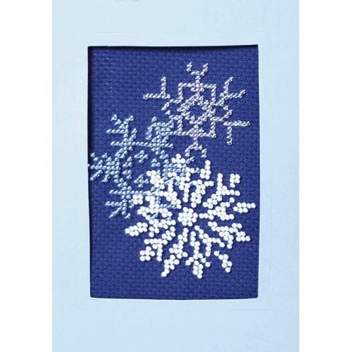 ZU 8405-05 Kit with beads - Christmas card - Glowing snow flakes ZU 8405-05 Kit with beads - Christmas card - Glowing snow flakes