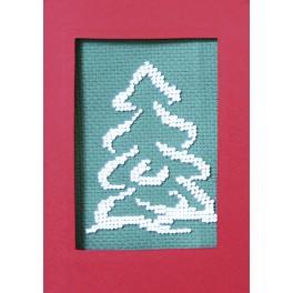 ZU 8405-02 Kit with beads - Christmas card - Snowed christmas tree