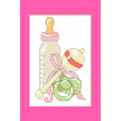 ZU 8615-01 Cross Stitch Kit - Birthday Card - Birth of the Daughter