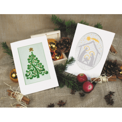 ZU 8659 Kit punto croce - Cartolina di Natale - Albero di Natale