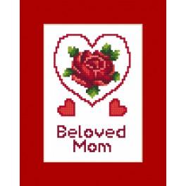 ZI 8473 Cross stitch kit with mouline and beads - Occasional card - Mother's Day