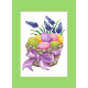 ZI 4916 Cross stitch kit with mouline and beads - Easter postcard - Easter eggs in a basket