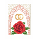 ZI 4905-01 Cross stitch kit with mouline and beads - Wedding card - Gold wedding rings