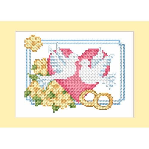 ZU 4669-01 Cross stitch kit - Card - Doves ZU 4669-01 Cross stitch kit - Card - Doves