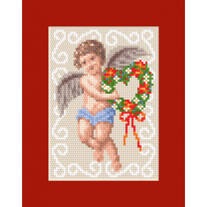 ZU 8443 Cross Stitch Kit - Julekort - Angel Card