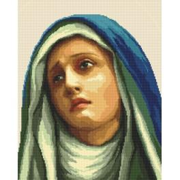 ZI 10052 Cross stitch kit with mouline and beads - Madonna of sorrow