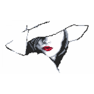 ZI 4371 Cross stitch kit with mouline and beads - Woman with a hat II