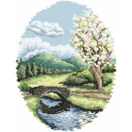 ZI 4872 Cross stitch kit with mouline and beads - Spring