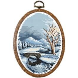 ZI 4875 Cross stitch kit with mouline and beads - Winter