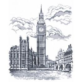 ZI 4950 Cross stitch kit with mouline and beads - Big Ben