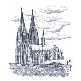 ZI 4980 Cross stitch kit with mouline and beads - Cologne Cathedral